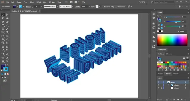 3D Isometric Text Effect in Adobe Illustrator
