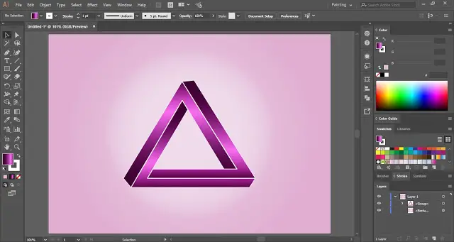 Penrose Triangle in Adobe Illustrator