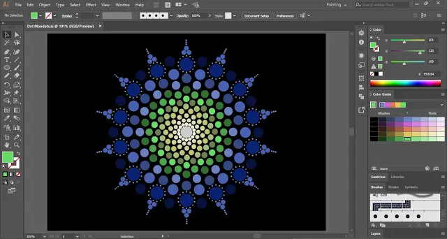 Dot Mandala in Adobe Illustrator