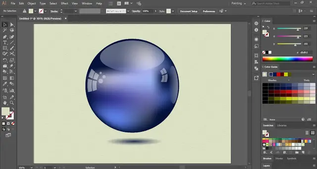 Glossy Sphere on Adobe Illustrator