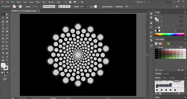 create more layers of dot forming the shape of mandala