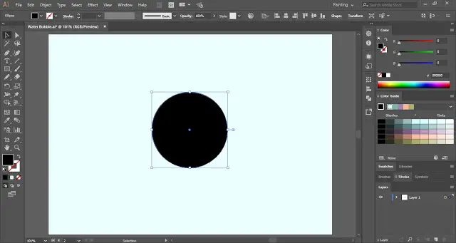 draw a circle with the help of Ellipse Tool