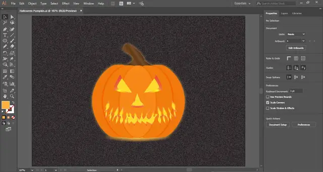 Halloween Pumpkin in Adobe Illustrator