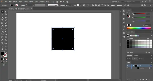 Draw a square shape