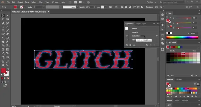 Glitch Text Effect in Adobe Illustrator