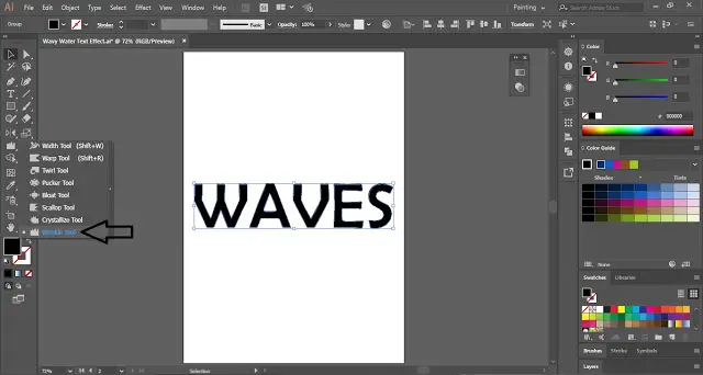 Wavy Water Text Effect in Adobe Illustrator