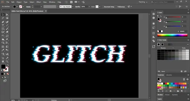 Glitch Text Effect in Adobe Illustrator
