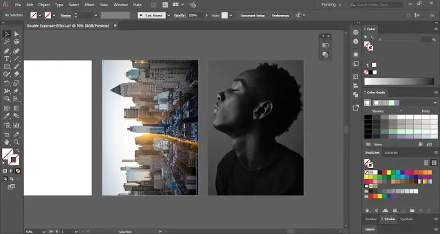 Double Exposure Portrait Effect in Adobe Illustrator