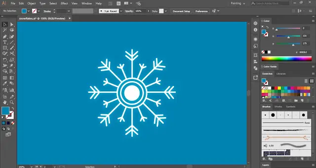 Snowflakes in Adobe Illustrator