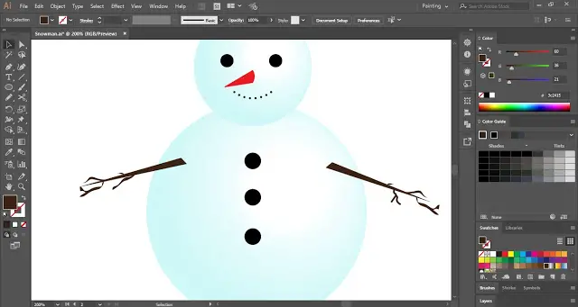 Snowman in Adobe Illustrator
