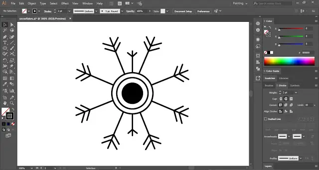 Snowflakes in Adobe Illustrator