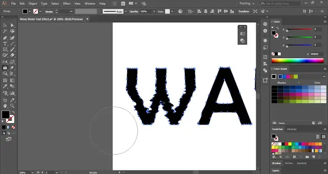 Wavy Water Text Effect in Adobe Illustrator