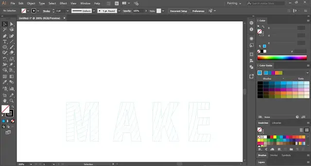 Fill Text with Lines in Adobe Illustrator
