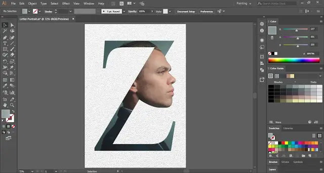 Letter Portrait in Adobe Illustrator
