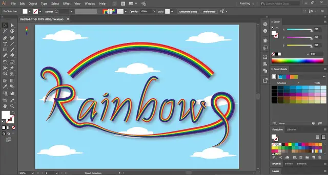 Rainbow Text Effect in Adobe Illustrator
