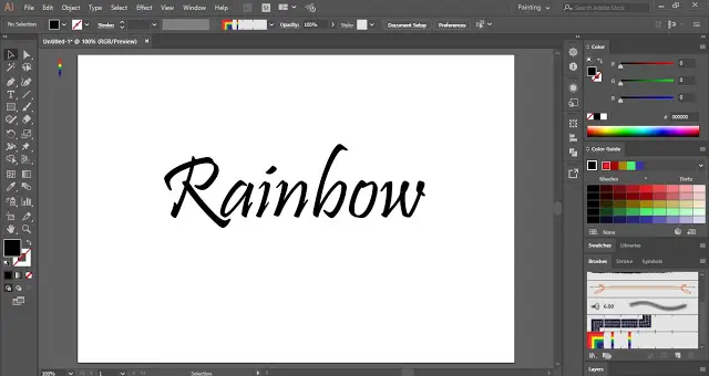 Rainbow Text Effect in Adobe Illustrator