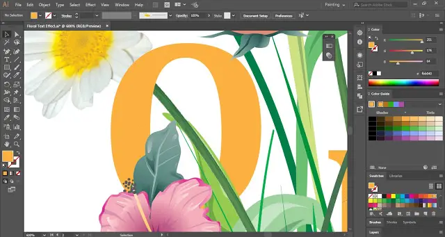 Floral Text Effect in Adobe Illustrator