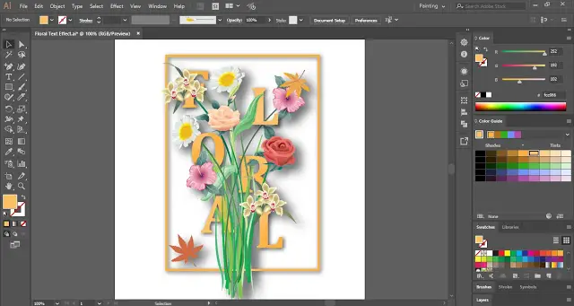 Floral Text Effect in Adobe Illustrator