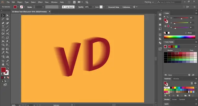 3D Blend Text Effect in Adobe Illustrator