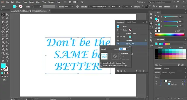 Anaglyphic Text Effect in Adobe Illustrator
