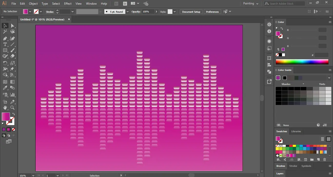 Music Equalizer Background in Adobe Illustrator