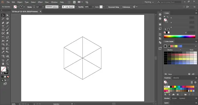 3D Box in Adobe Illustrator