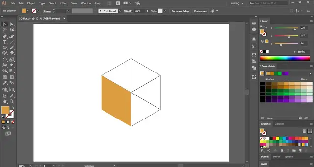 3D Box in Adobe Illustrator