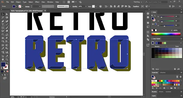 Retro Text Effect in Adobe Illustrator