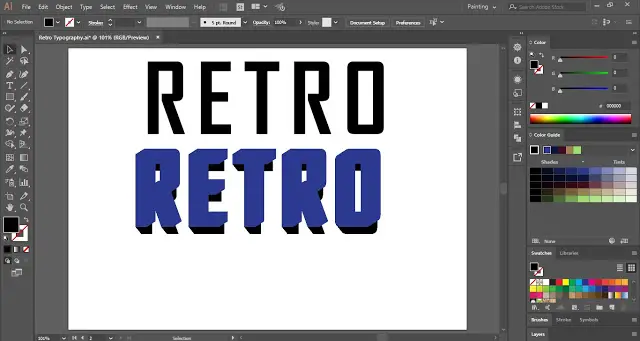 Retro Text Effect in Adobe Illustrator