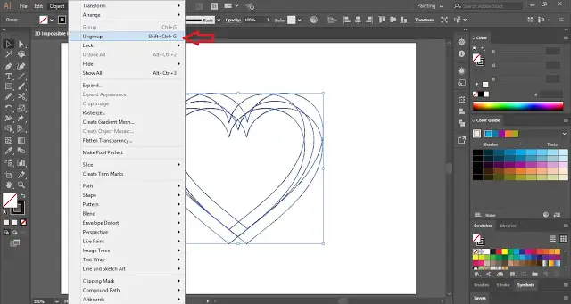 3D Impossible Heart Shape in Adobe Illustrator