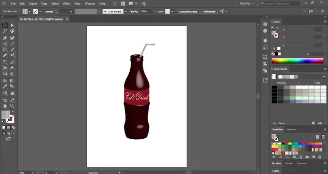 3D Bottle in Adobe Illustrator