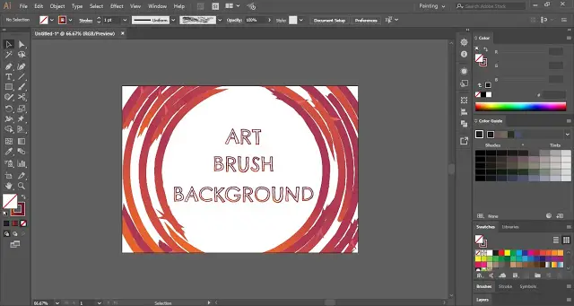 Background with Art Brush in Adobe Illustrator