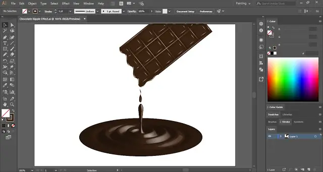 Chocolate Ripple Effect in Adobe Illustrator