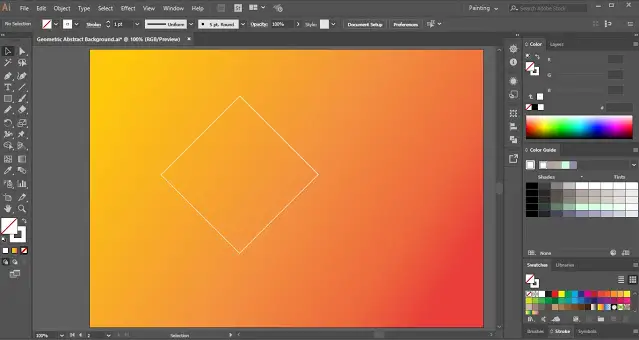 Geometric Abstract Background in Adobe Illustrator