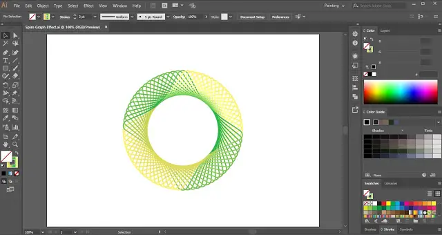 Spiro Graph Effect in Adobe Illustrator