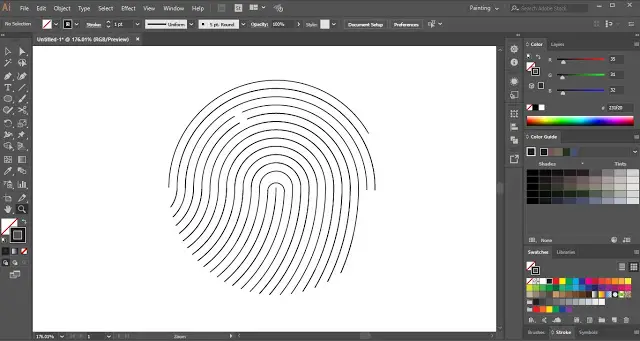 Fingerprint Design in Adobe Illustrator