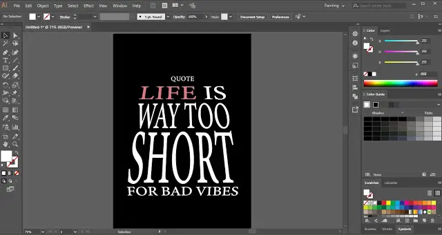 Text Wrap using Top object in Adobe Illustrator