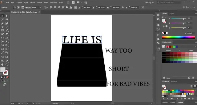 Text Wrap using Top object in Adobe Illustrator