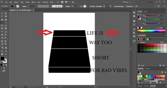 Wrap Text Using Top Object in Adobe Illustrator