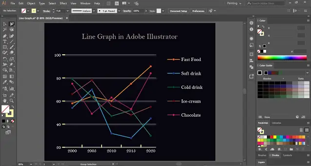 Edit Line Graph in Illustrator