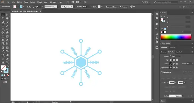 Snowflake in Adobe Illustrator