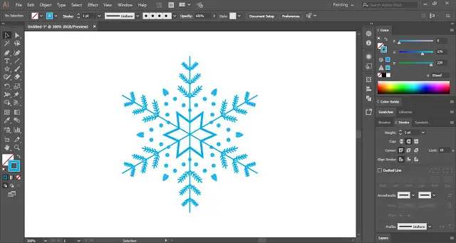 draw snowflakes in illustrator