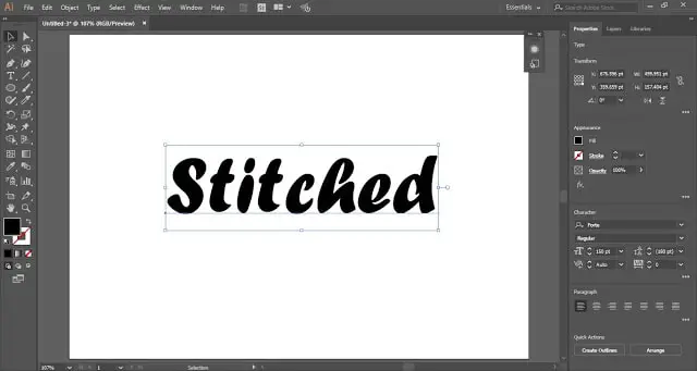 Stitched Text Effect in Adobe Illustrator