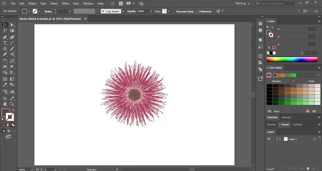 Flower with Blend Tool in Adobe Illustrator