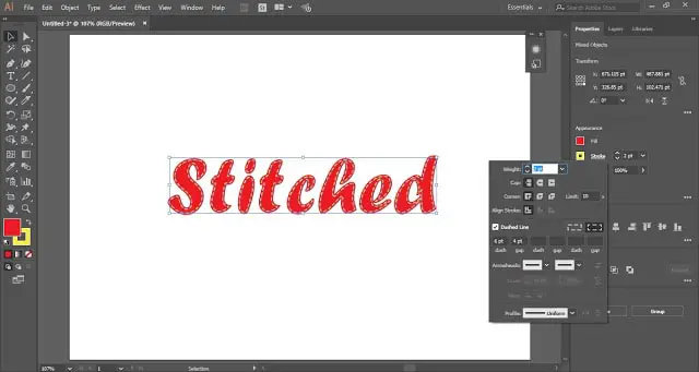 Stitched Text Effect in Adobe Illustrator