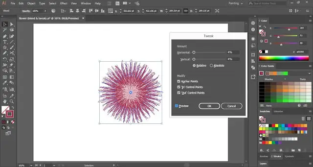 Flower with Blend Tool in Adobe Illustrator