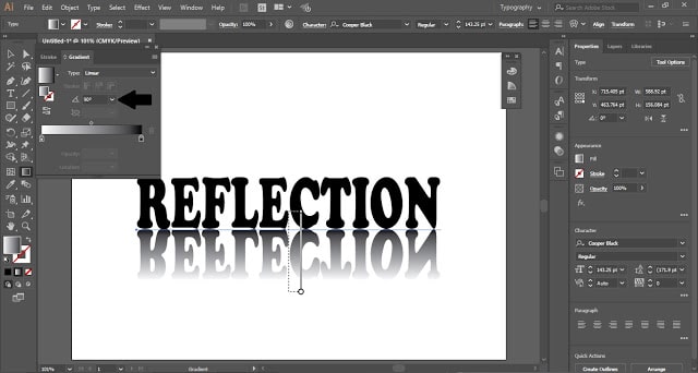 Text Reflection Effect In Adobe Illustrator Adobe Tutorial
