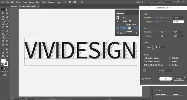 Hatched Drop Shadow Text Effect in Adobe Illustrator