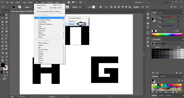Cube Monogram Logo in Adobe Illustrator