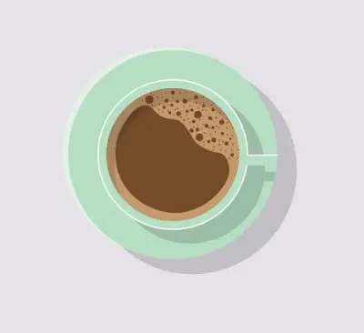 Flat Coffee Cup (Top View) in Adobe Illustrator